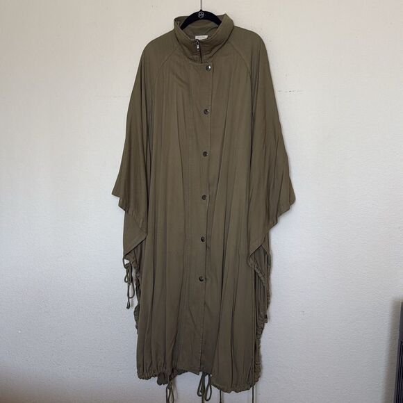 Anthropologie | Pilcro Long Utility Jacket Womens Olive Green One Size - Picture 4 of 8